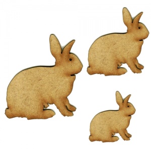 Sitting Rabbit wood shape style 1 for art and craft projects